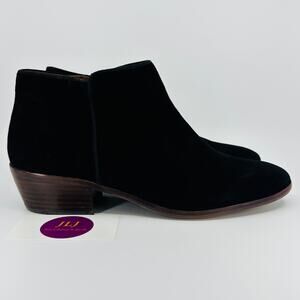 Sam Edelman Women's Petty Black Suede Side Zip Ankle Booties Size 10.5